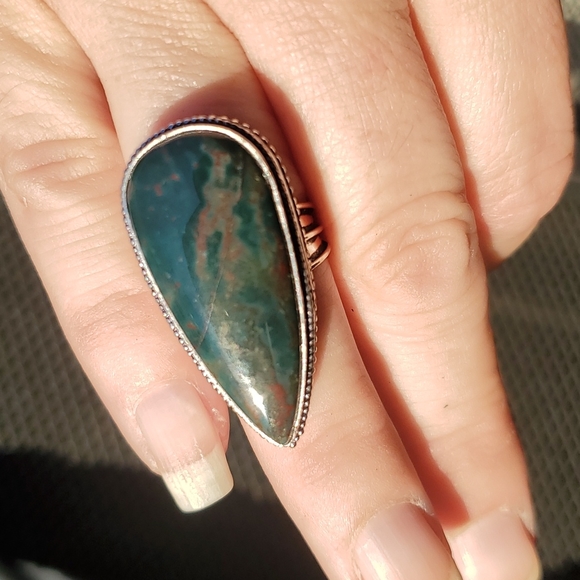 New Bloodstone 925 Silver Ring. - Picture 5 of 11